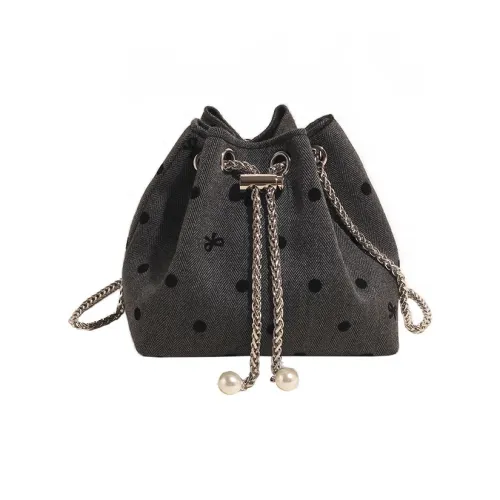 MOONDEMIMA Nylon Shoulder Chlo Bag, Crossbody Chlo Bag, Bucket Chlo Bag Women's Black Polka Dot/Black Plaid