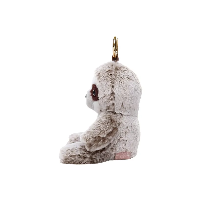 ZHONGGUOGUOJIADILI Soft Skin-Friendly Plush Fabric Bag Accessory Pendant Charm Unisex Gray Brown Tree Sloth-1