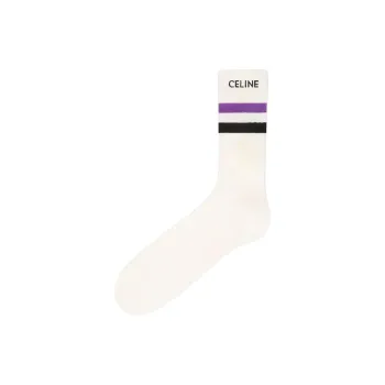 CELINE Mid-Calf Socks Unisex 1 Pack White