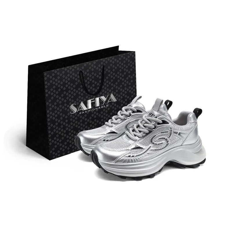 Safiya Cushioning Abrasion Resistant Lightweight Low Top Chunky Sneakers Women's-0