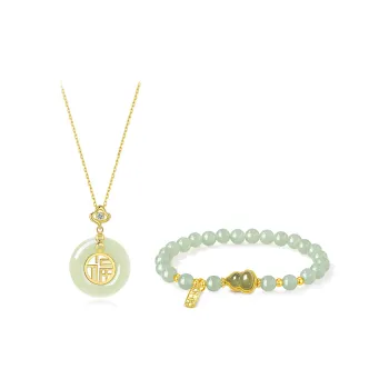 GIFU White Jade Bodhi Necklaces Women's