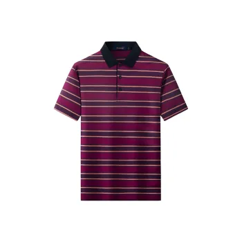 Loz Polo Shirts Men Purple Stripes