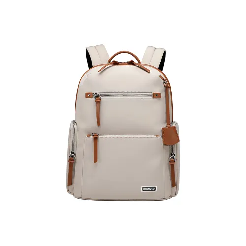 SWISS MILITARY PU Backpack Unisex Apricot/Black