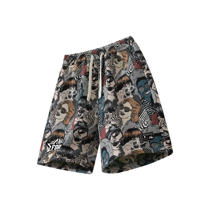FORIDER Casual Shorts Unisex Embroidery Figure-2