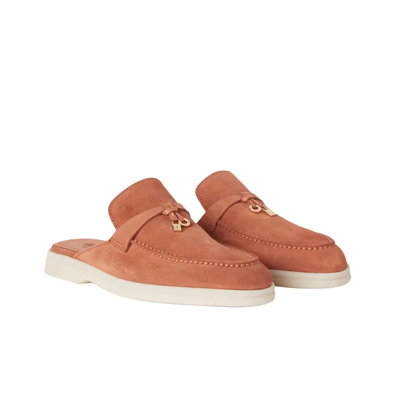 Loro Piana Closed Toe Slippers Women's Dark Orange-2
