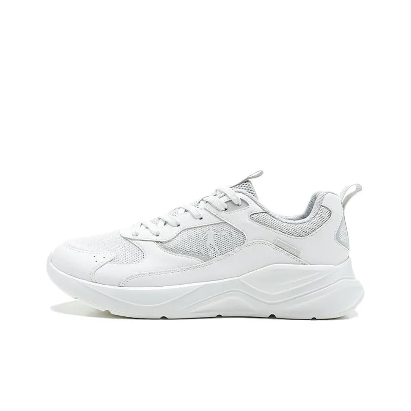 QIAODAN Slip Resistant, Breathable, Lightweight Low Top Casual Shoes Men's Cloud Peak White With Light Gray-0