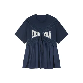 UOOYAA T Shirts Women's Navy Blue