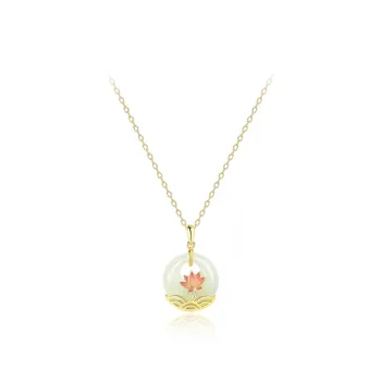 MGS White Jade Bodhi Necklaces Women's
