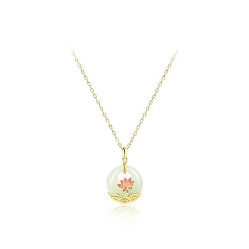 MGS White Jade Bodhi Necklaces Women's-0