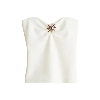 H&M Strapless Tops Women's White/Gold