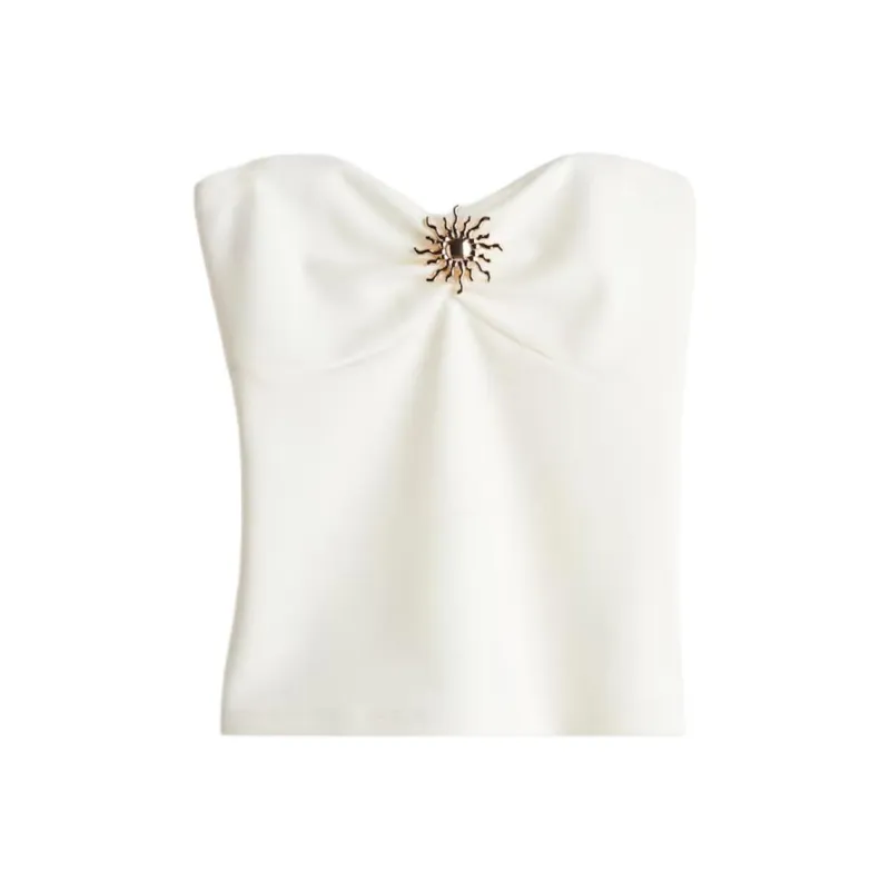 H&M Strapless Tops Women's White/Gold-0