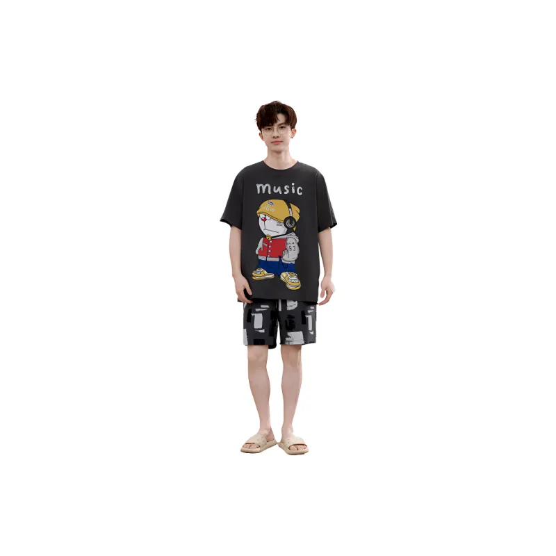 Ta Yan Pajama Set Summer Men's Black-0