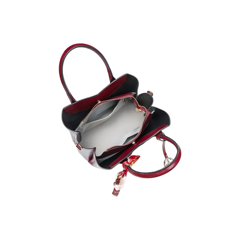 Pivsnu Synthetic Leather Crossbody One Shoulder Handbag Women's Red-4