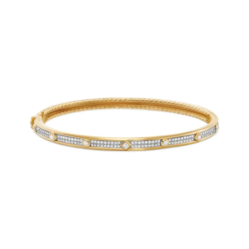 David Yurman 18K Yellow Gold Modern Renaissance Diamond Bangle-1