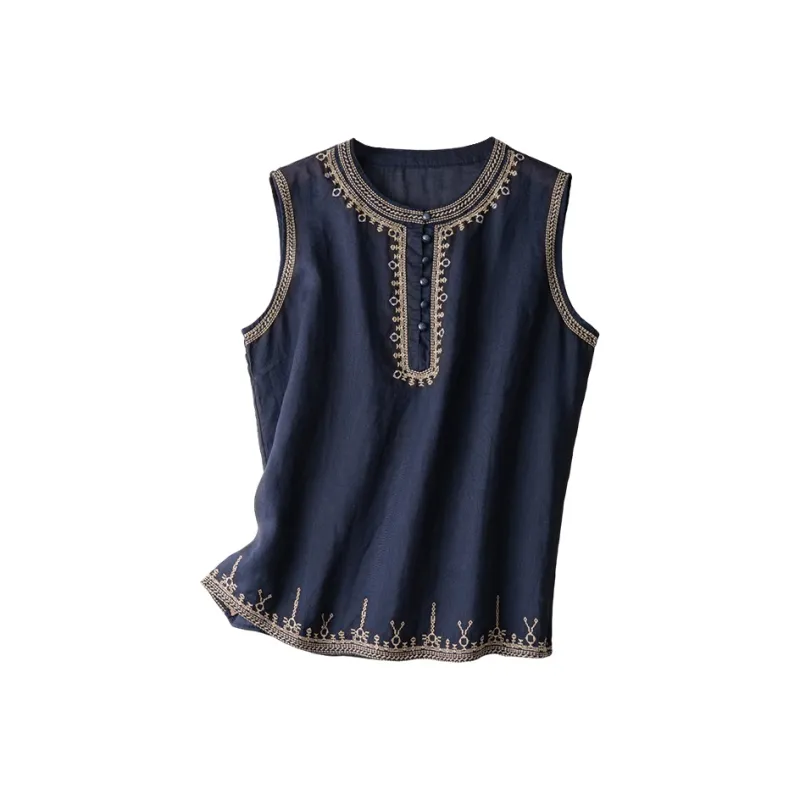 RED DRAGONFLY Tank Tops Women's Navy Blue-0