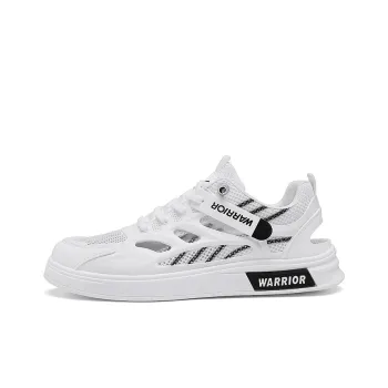 Warrior Wear resistant And Lightweight Low Top Skateboard Shoes Men's White Black