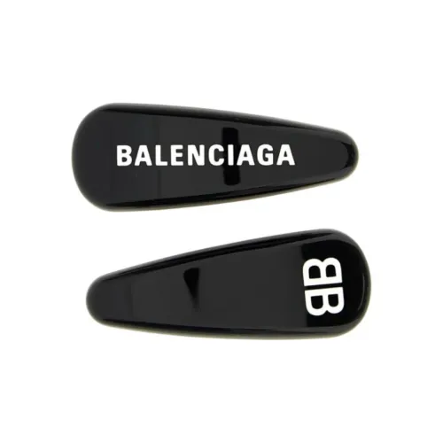 Balenciaga Stainless Steel Hair Clips Women's Black