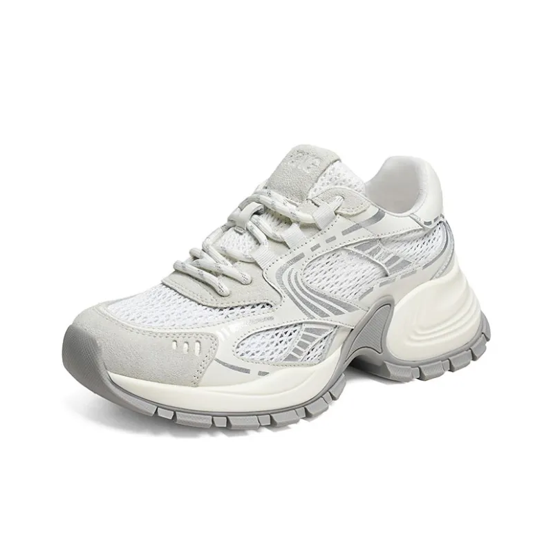 RED DRAGONFLY Height Increasing Abrasion Resistant Slip Resistant Low Top Chunky Sneakers Women's-1