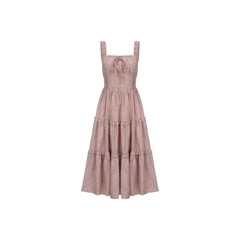 CHIWAWAMEME Slip Dresses Women's Peachy Pink Floral Long Skirt