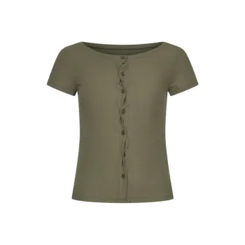 URBAN REVIVO T Shirts Women's Dark Brown Green