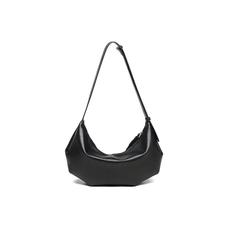 PT'SON Synthetic Leather Dumpling Bag, Crossbody Bag, Shoulder Bag Women's Black/Coffee-3