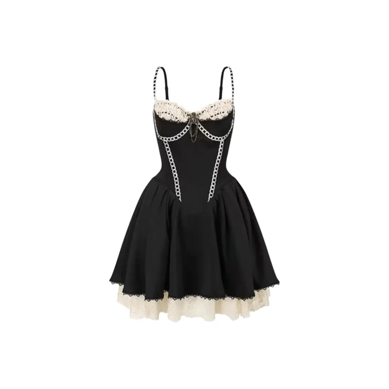 CZMO Slip Dresses Women's Black Dress-0