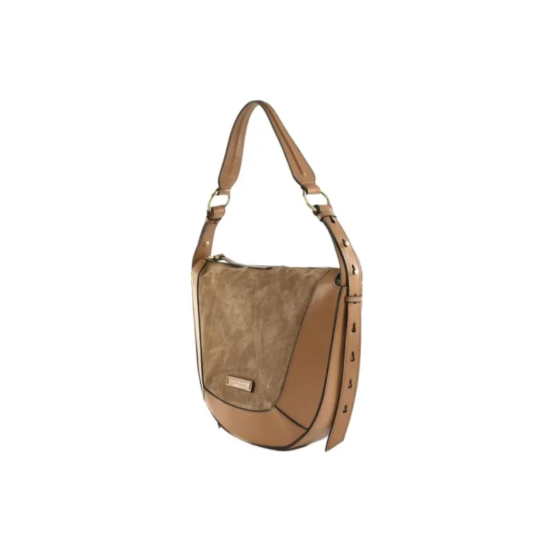 THE BRIDGE Leather Shoulder Bag Unisex Camel-1