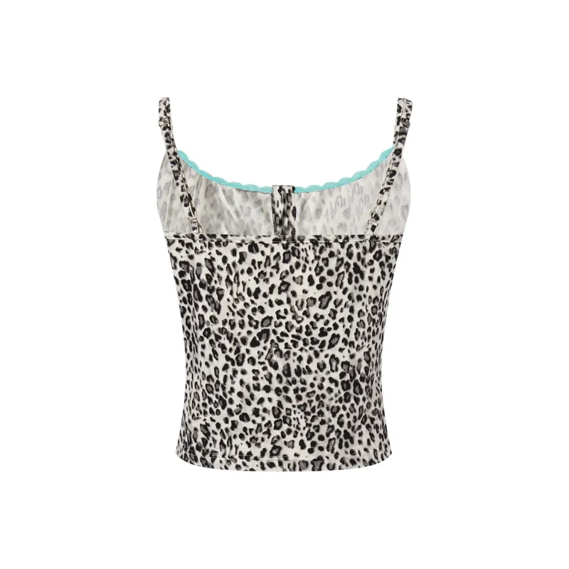LA CRAWFISH Tank Tops Women's Sweetheart Leopard Print-1