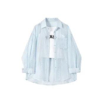 TOUCH Shirt Women's Blue With White Floral