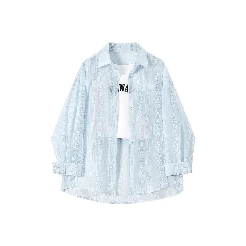 TOUCH Shirt Women's Blue With White Floral-0