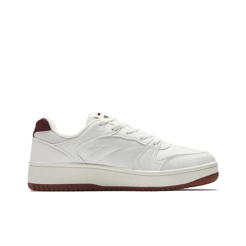 Anta Original Year Slip Resistant Height Increasing Low Top Skateboard Shoes Women's White Red-1