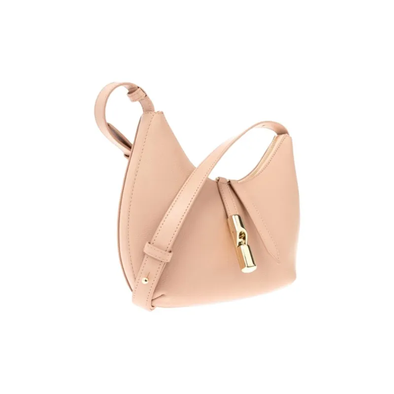 Furla GOCCIA Leather Shoulder Bag Women's Pink-1