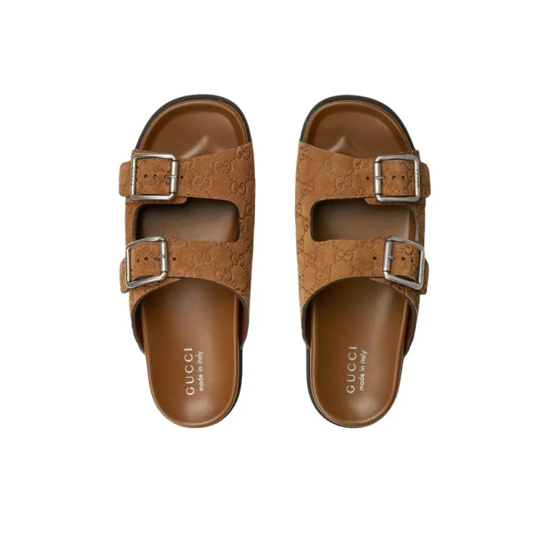 GUCCI Slide Slippers Men's Camel-3