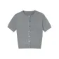 Classic Gray-Short-Sleeved Cardigan
