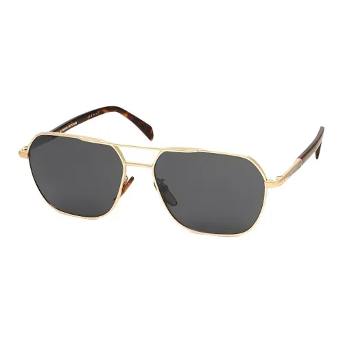 David Beckham Metal Aviator Sunglasses Men's Gold