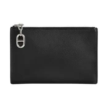 HERMES Zipengo Evergrain Calfskin Travel Storage Bag Unisex 89 Noir Black