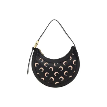 Marine Serre Polyurethane Handbag, Shoulder Bag Mini Women's Black