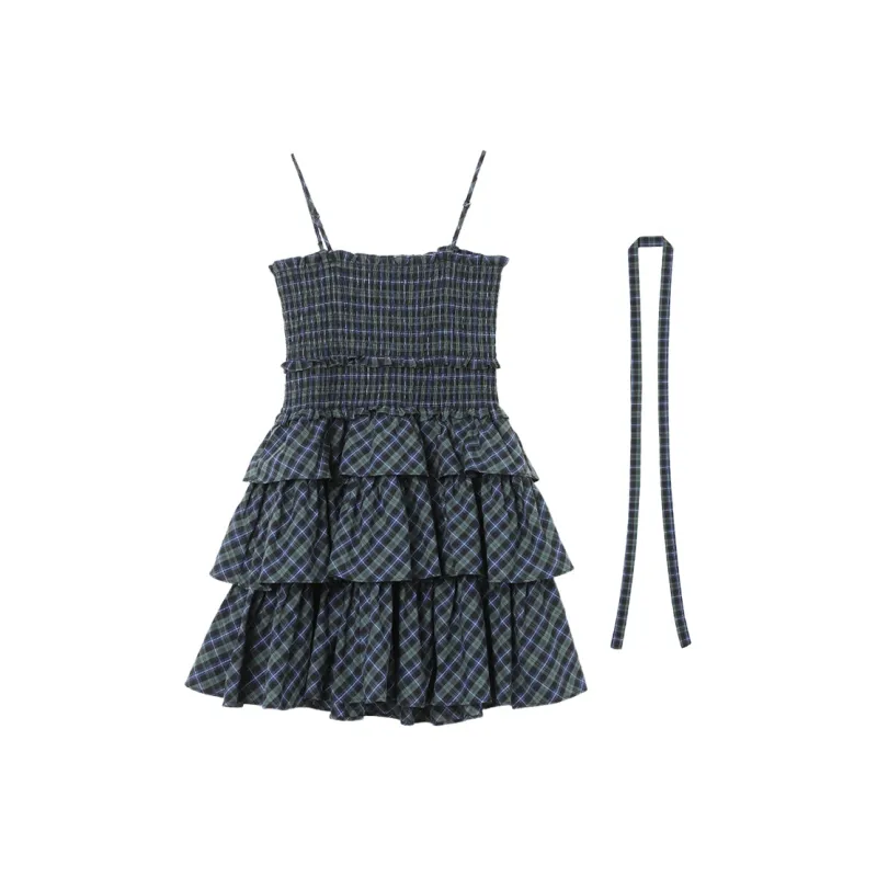 SETIROM Slip Dresses Women's Plaid-1