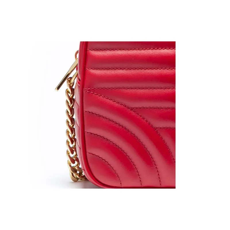 PRADA Diagramme Leather Shoulder Bag, Crossbody Bag Women's Red-1