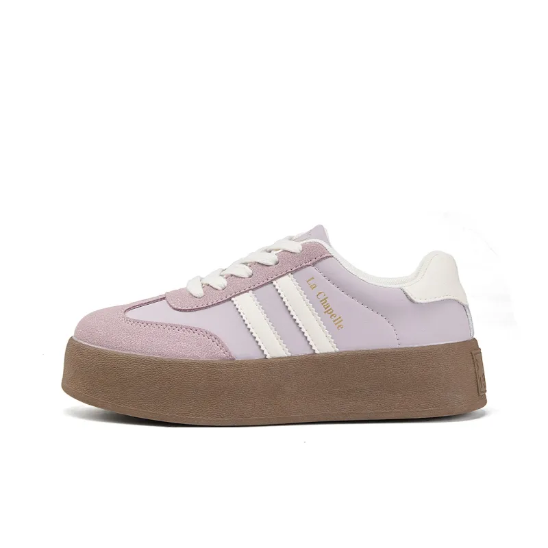 La Chapelle Abrasion Resistant Lightweight Slip Resistant Low Top Skateboard Shoes Women's Purple-1