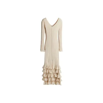 H&M Long Sleeved Dresses Women's Light Beige