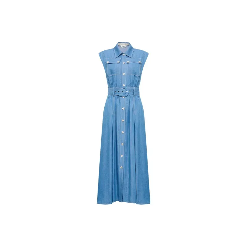 Diane Von Furstenberg FW25 Sleeveless Dress Women's Blue-0