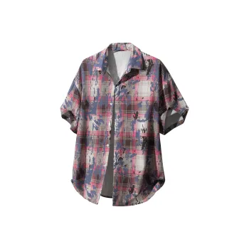 WKOOG Shirts Unisex Iridescent Multicolor Plaid