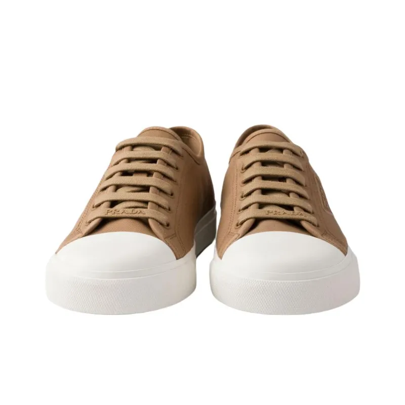 PRADA Low Top Canvas Shoes Men's Brown-4