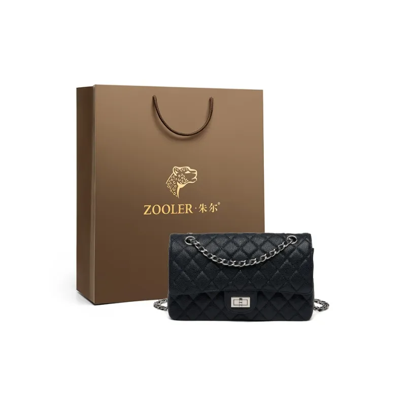 ZOOLER Cow Leather Shoulder Bag Women's Black-0