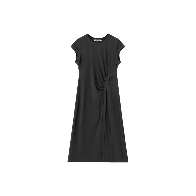 SOON FLOWER Short Sleeved Dress Women's Black-0