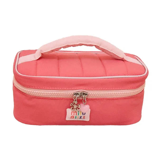 Gentle Welcome Refreshing Macaron Large Capacity Travel Portable Color Block Makeup Bags-8