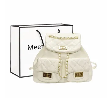 Fitchell PU Backpack Women's White/Pink/Silver/Black