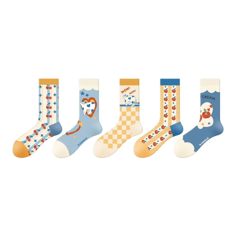 Gentle Welcome Mid Calf Socks Women's 5 Pack-3