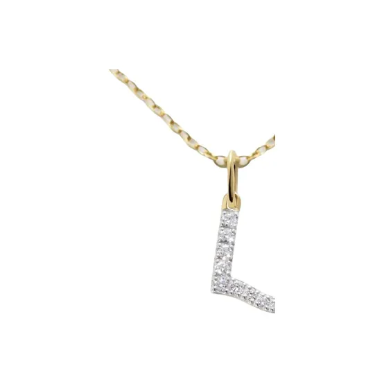 Monica Vinader 14kt Yellow Gold L Diamond Necklace-1